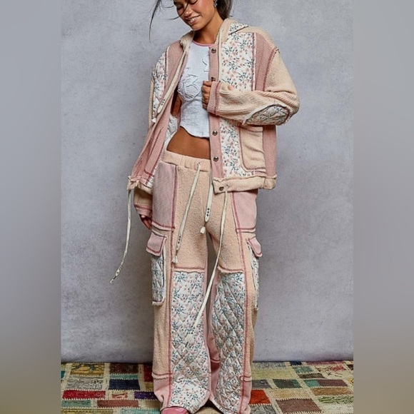 POL Jackets & Blazers - POL “ Chicago 6 “ POL Quilted Thermal Jacket and pants Set Pink Floral